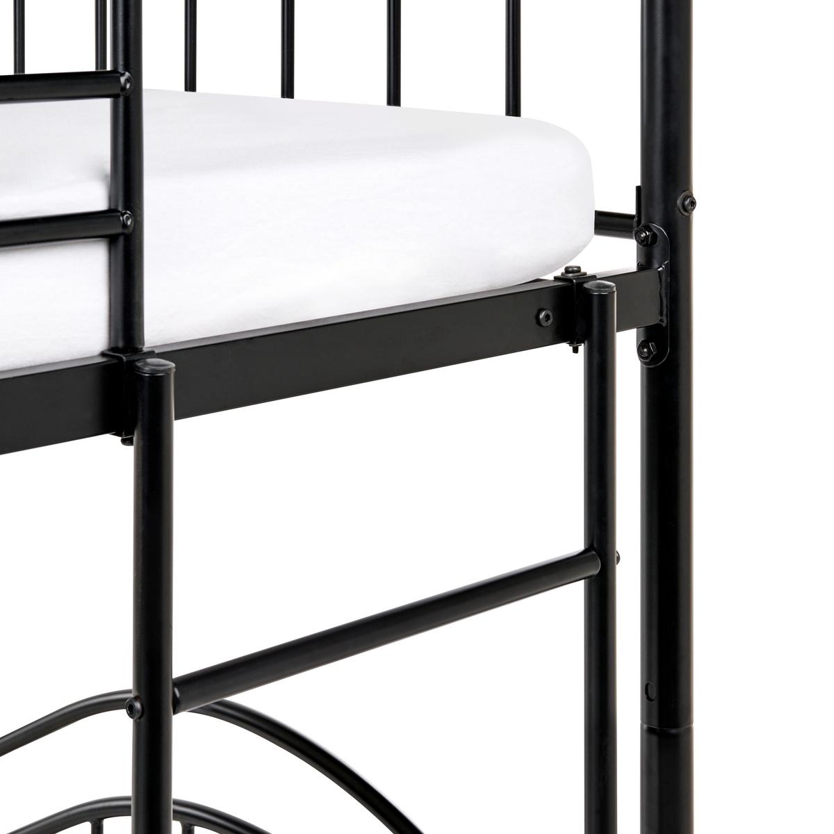 HOCHBETT Metall 90/200 cm Schwarz Chartres - Schwarz, Metall (96/171/209cm) - Beliani