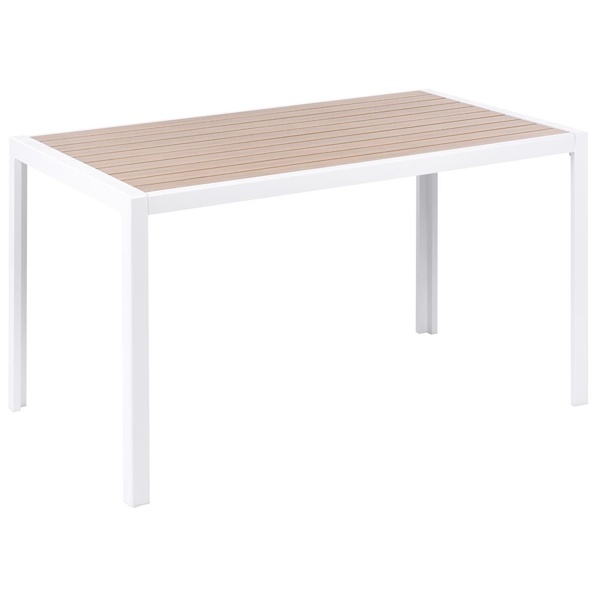 GARTENMÖBEL Set 4-Sitzer Grau/Weiß Visso - Beige/Weiß, Metall - Beliani