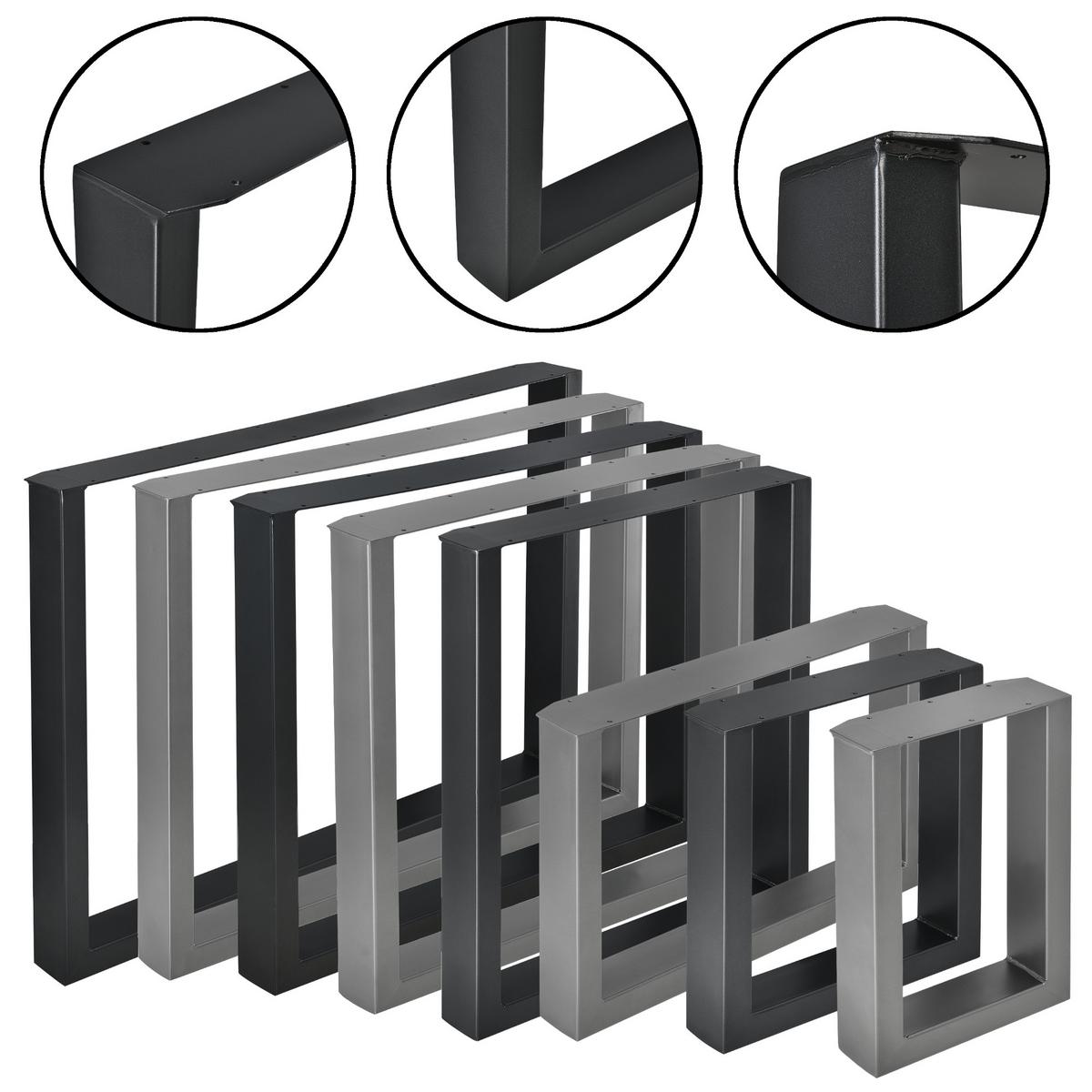 TISCHGESTELL-SET 2 TLG. Makers - Schwarz, Metall (60/72/8cm) - [en.casa]
