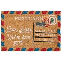 FUSSMATTE Naturfarben 45/75 cm Weihnachtsmotiv Kokosfasern Katalla - Naturfarben, Textil (45/75cm) - Beliani