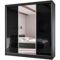 SCHWEBETÜRENSCHRANK Velis II 200/61/215 schwarz - Schwarz, Holzwerkstoff (200/215/61cm) - Beautysofa