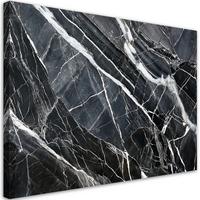 LEINWANDBILD Schwarz-weiße Marmorstruktur 100x70cm - Schwarz, Textil (100/70cm) - Feeby