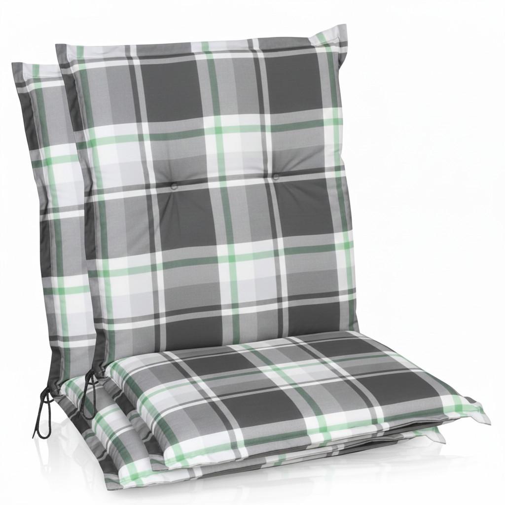 NIEDERLEHNERAUFLAGE Sunny MK 100x50x6cm Mintgrün Kariert (2tlg) - Mintgrün, Textil (50/6/100cm) - Beautissu 