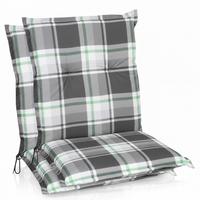 NIEDERLEHNERAUFLAGE Sunny MK 100x50x6cm Mintgrün Kariert (2tlg) - Mintgrün, Textil (50/6/100cm) - Beautissu 