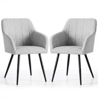 POLSTERSTUHL 2er Set, Metallbeine Grau, Schwarz 54/82/58 - Schwarz/Grau, Textil (54/82/51cm) - RAUMHIRSCH FURNITURE