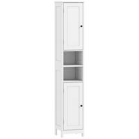 BADEZIMMERSCHRANK MDF Weiß - Schwarz/Weiß, Holzwerkstoff/Metall (30/170/30cm) - HOMCOM