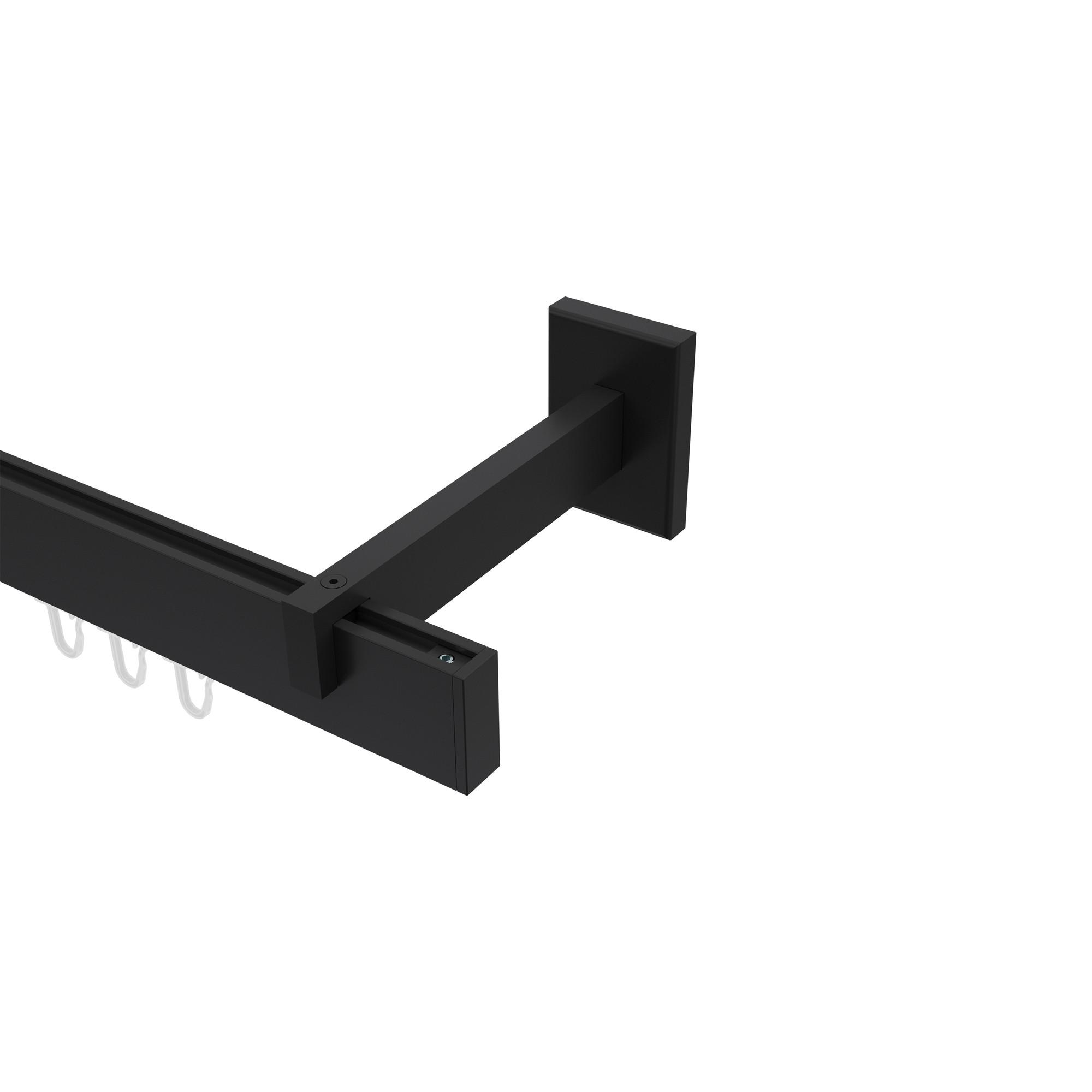 GARDINENSTANGE INNENLAUF Smartline Paxo 140 cm, 1-läufig, 14x35 mm Schwarz - Schwarz, Metall (140cm) - INTERDECO