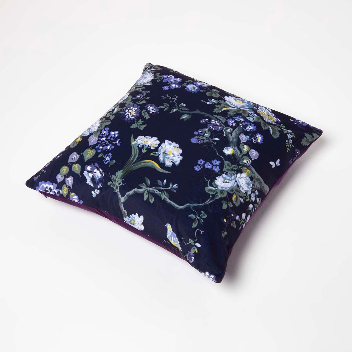KISSENHÜLLE Samt 46/46 cm – Nächtlicher Garten - Multicolor, Textil (46/46cm) - Homescapes