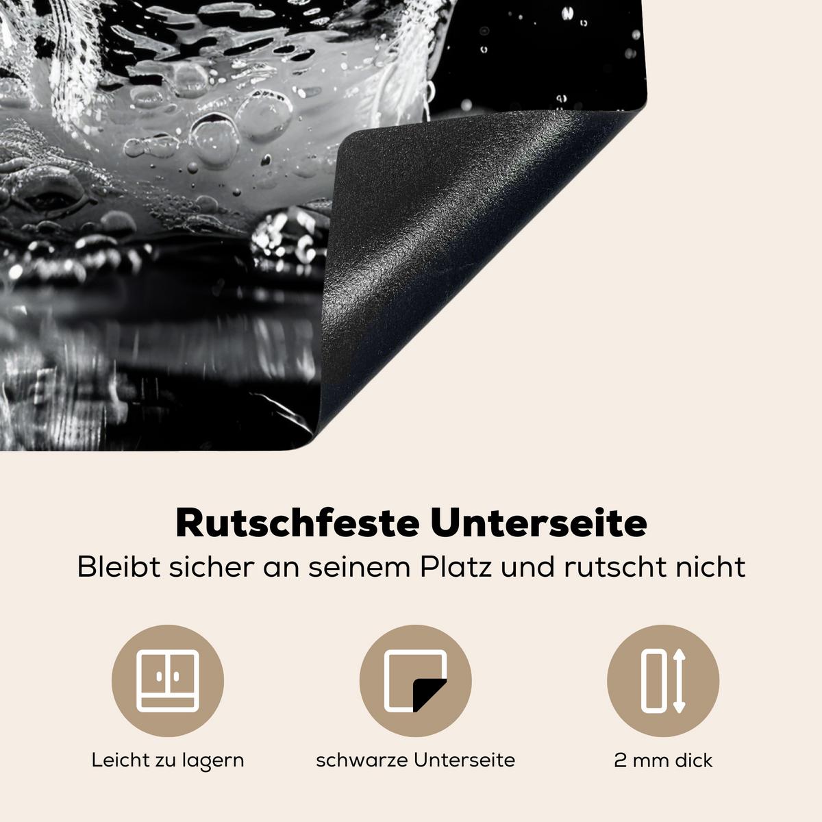 HERDABDECKPLATTE Wasser - Spritzwasser - Schwarz Abdeckung Ceranfeld 57.6x51.6 cm - Schwarz, Kunststoff (57.6/51.6/0.2cm) - MuchoWow