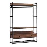 GARDEROBENSTÄNDER Isen - Walnussfarben/Schwarz, Holzwerkstoff/Metall (120/180/40cm) - [en.casa]