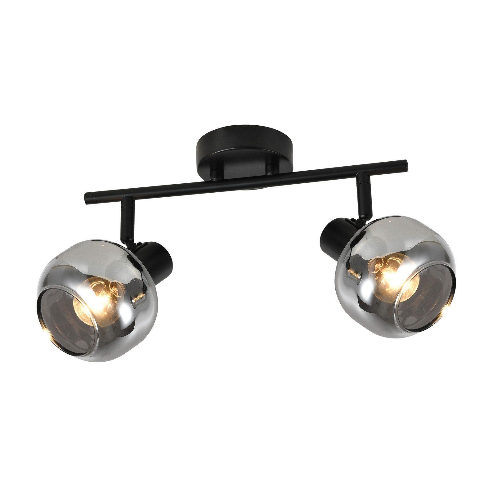 DECKENSTRAHLER Cottbus 2-flammig 30.3/11/19.5 cm - Schwarz, Metall (30.3/11/19.5cm) - Nettlife