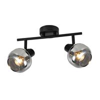 DECKENSTRAHLER Cottbus 2-flammig 30.3/11/19.5 cm - Schwarz, Metall (30.3/11/19.5cm) - Nettlife