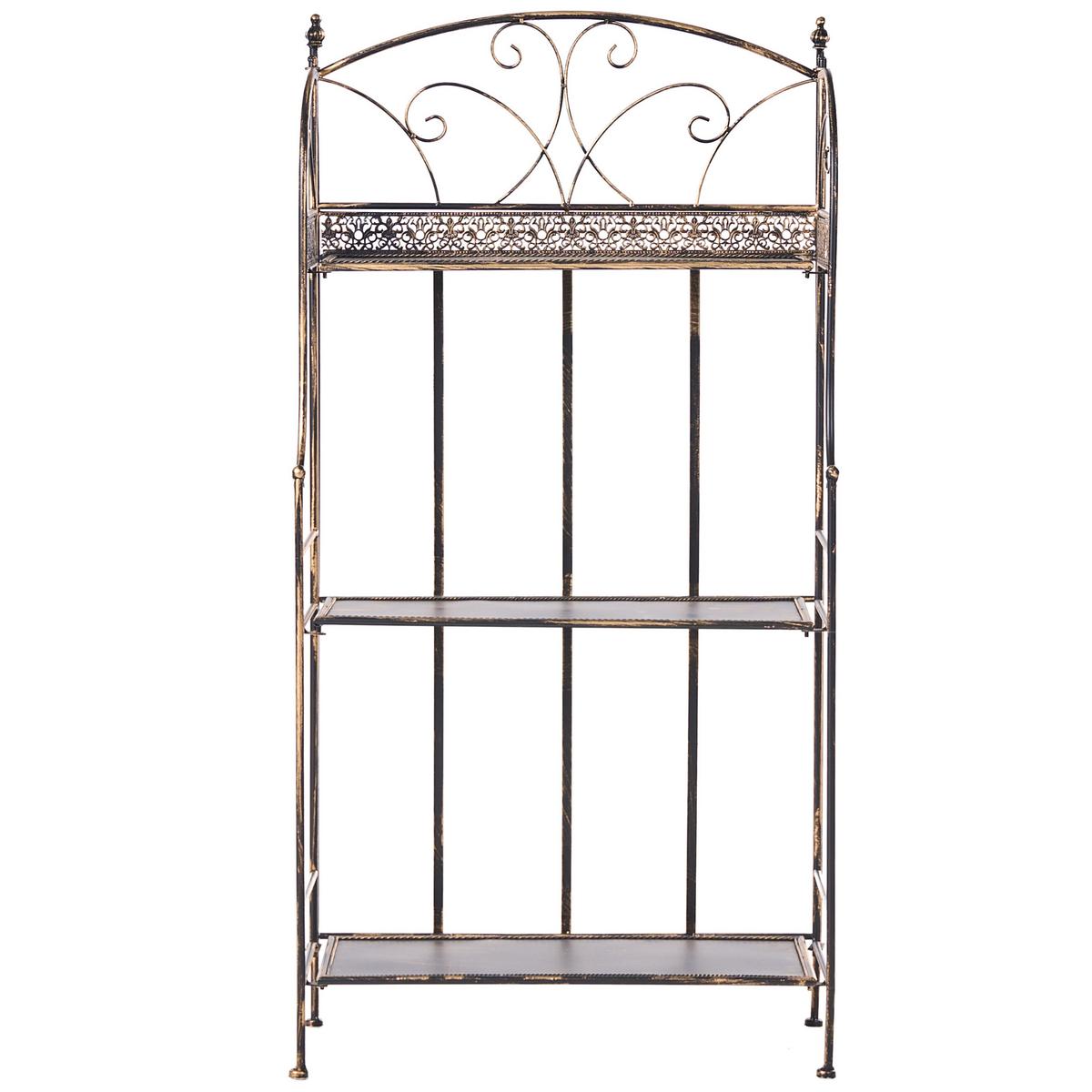 REGAL 60/30 cm Schwarz Villadose - Schwarz, Metall (60/117/30cm) - Beliani