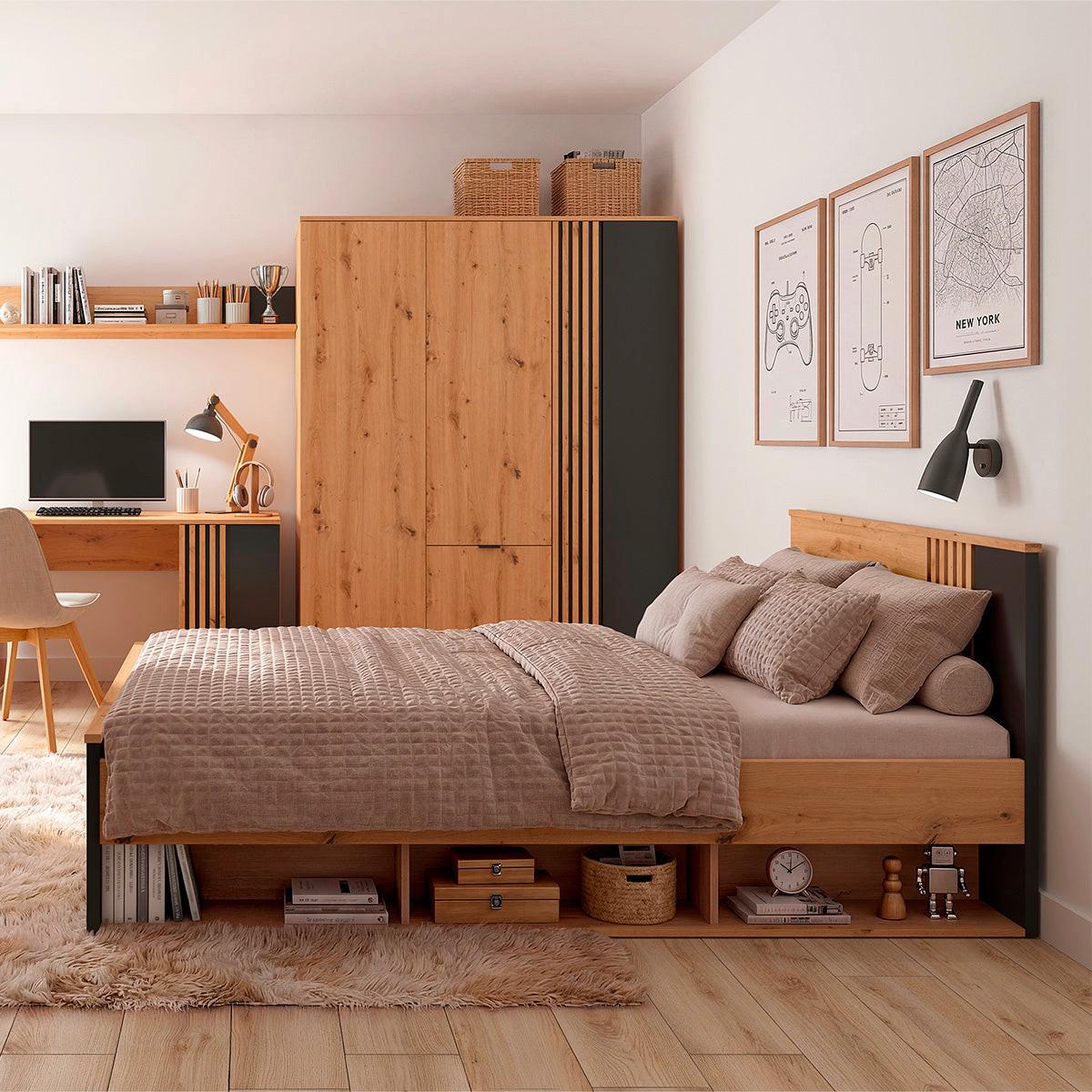 BETT 120/200 Ezra Holz - Braun, Holzwerkstoff (120/200cm) - Petits-meubles
