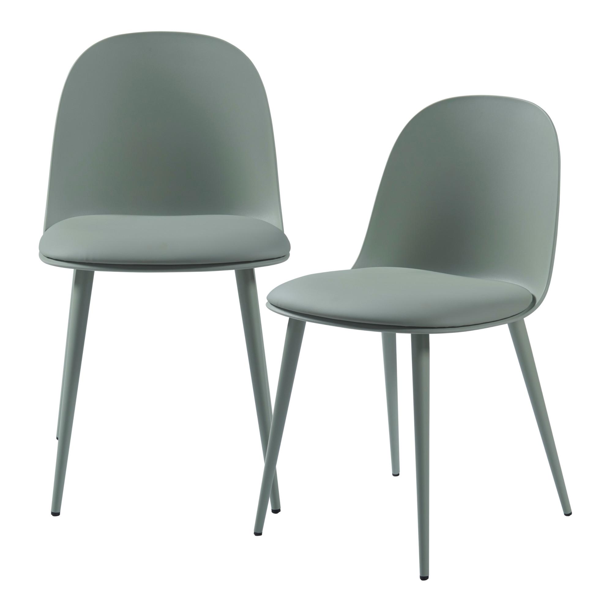 ESSZIMMERSTUHL-SET 2 TLG. Kangasala - Grün, Textil/Metall (45/81/52cm) - [en.casa]