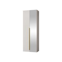 KLEIDERSCHRANK Kerkin 2D mit Spiegel - Sandfarben/Goldfarben, Holzwerkstoff/Kunststoff (70/200/42cm) - MIRJAN24