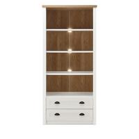REGAL weiß Pinie, Eiche hell Landhaus, Standregal 90 x 198 cm - Eichefarben/Weiß, Holzwerkstoff/Metall (90/198/43cm) - Furn.Design