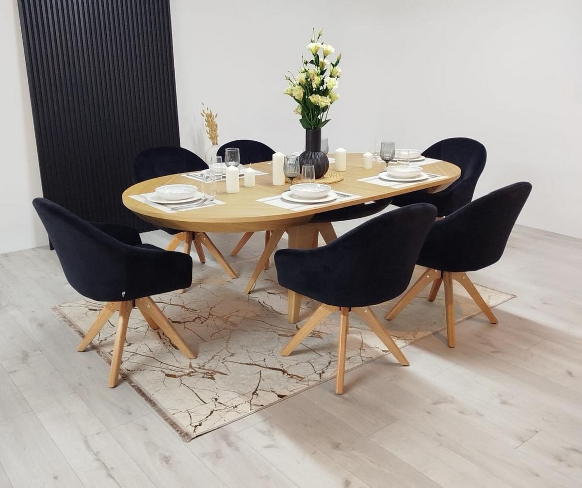 ESSTISCH INTARSIO Ausziehbar 120 - 220 / 120 x 76 cm - Eichefarben, Holz (120/120/76cm) - MASSENO