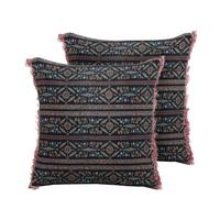 DEKOKISSEN 2er-Set Bunt 45/45 cm Ruta - Multicolor, Textil (45/45cm) - Beliani