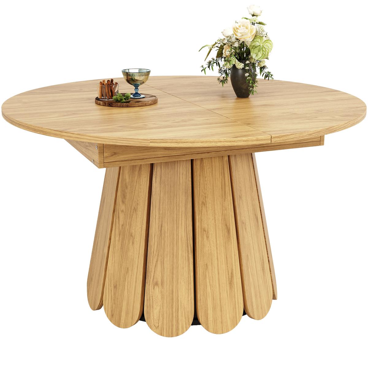 ESSTISCH ausziehbar 118-158 cm Vintage Holzoptik - Eichefarben/Beige, Holzwerkstoff (118/118/76cm) - Urban Meuble