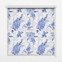 INNENROLLO - Fensterrollo - Rollo - 90x180 cm - Blaue Blumen - Blau, Kunststoff (90/180/0.5cm) - TULUP