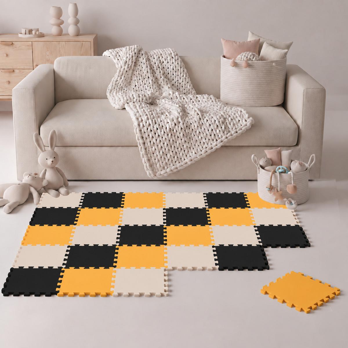 SPIELMATTE ab Null - 270/90 cm Puzzlematte Schwarz - Multicolor, Kunststoff (30/30cm) - Littletom