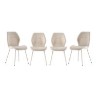 STOFFSTÜHLEN 4er-Set 58/49/47,5 cm - Creme, Textil (58/47.5/49cm) - Calicosy