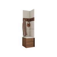 GARDEROBEN-SET Orion XXI - Beige/Nussbaumfarben, Holzwerkstoff/Kunststoff (42/186/46cm) - MIRJAN24