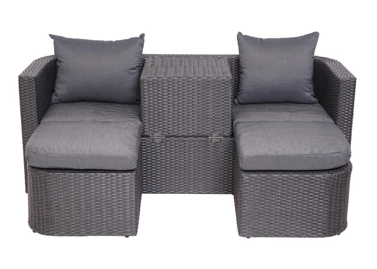 LOUNGE-SET Anthrazit - Anthrazit, Holz - MCW