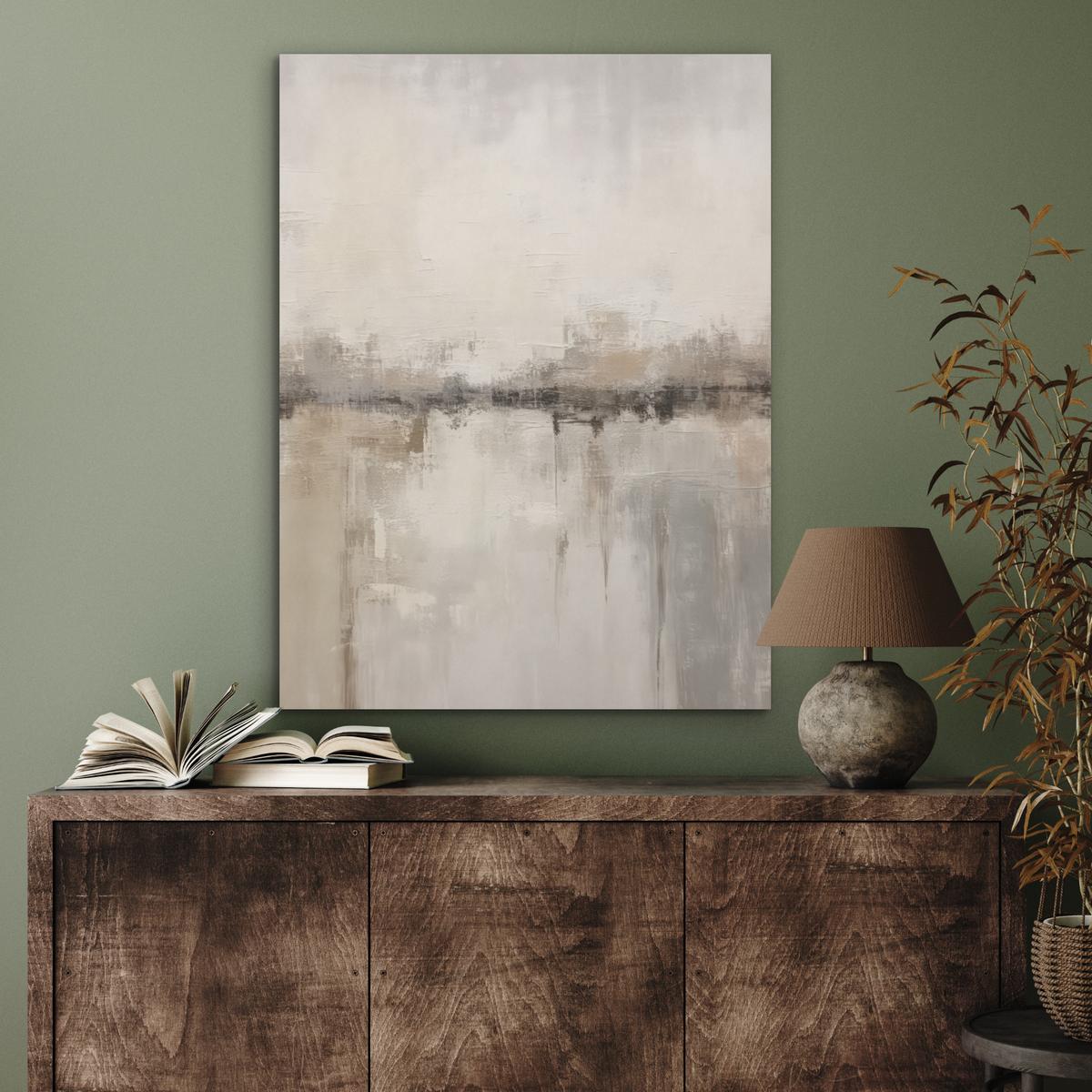 AKUSTIKBILD Moderne Kunst - Abstrakt - Beige Wandbilder 60x80 cm - Beige, Kunststoff (60/80/0.9cm) - MuchoWow