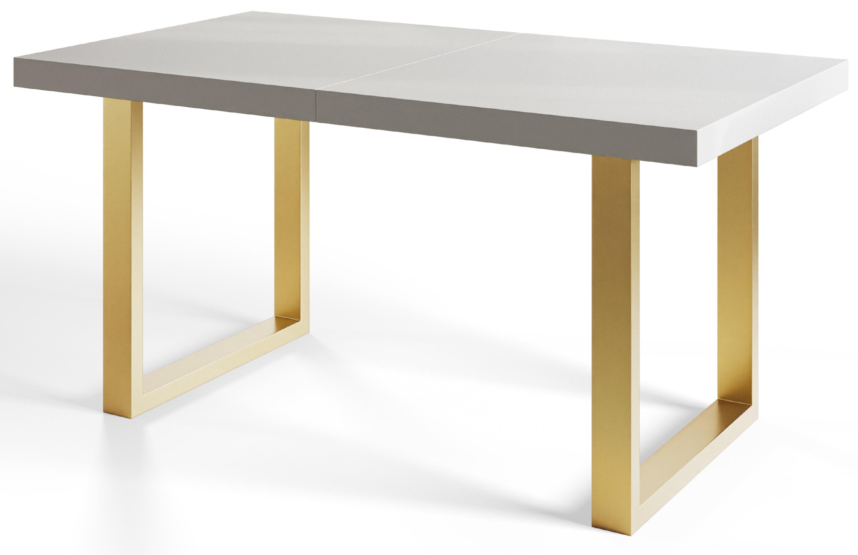 INDUSTRIELLER Esszimmertisch LOFT-U, Größe: 200X100X77 cm, Wohnzimmertisch Farbe: Gold, mit Metallbeinen in Farbe Gold - Goldfarben/Weiß, Holzwerkstoff (200/100/77cm) - Alpi-Möbel