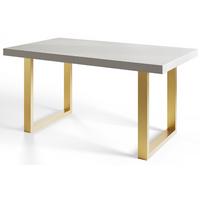 INDUSTRIELLER Esszimmertisch LOFT-U, Größe: 200X100X77 cm, Wohnzimmertisch Farbe: Gold, mit Metallbeinen in Farbe Gold - Goldfarben/Weiß, Holzwerkstoff (200/100/77cm) - Alpi-Möbel