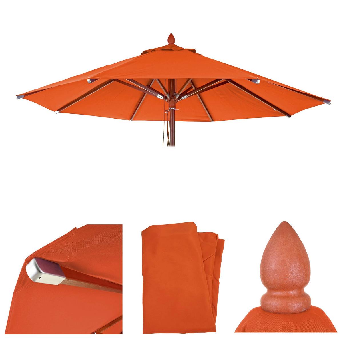 ERSATZ-BEZUG FÜR SCHIRM RUND Orange - Orange, Textil (400/400cm) - MCW