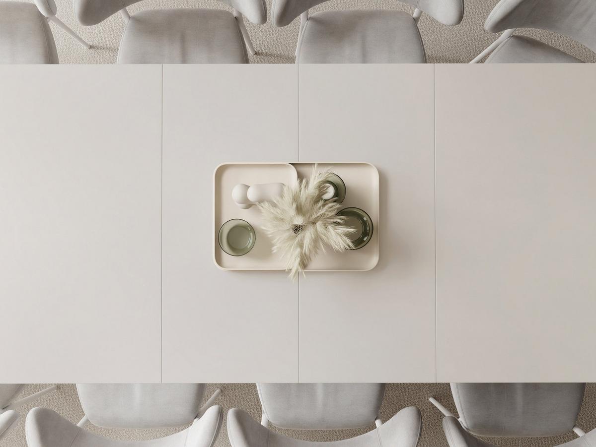 ESSTISCH Elan rechteckig ausziehbar verlängerbar mit Schwarzen Metallbeinen, Kaschmir 160-250/90/76 cm - Kaschmir/Beige, Holzwerkstoff/Metall (90/250/76cm) - WFL GROUP