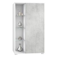 VITRINE Davos Beton Oxid Optik - Hellgrau, Holzwerkstoff (71.5/134/35cm) - Vladon