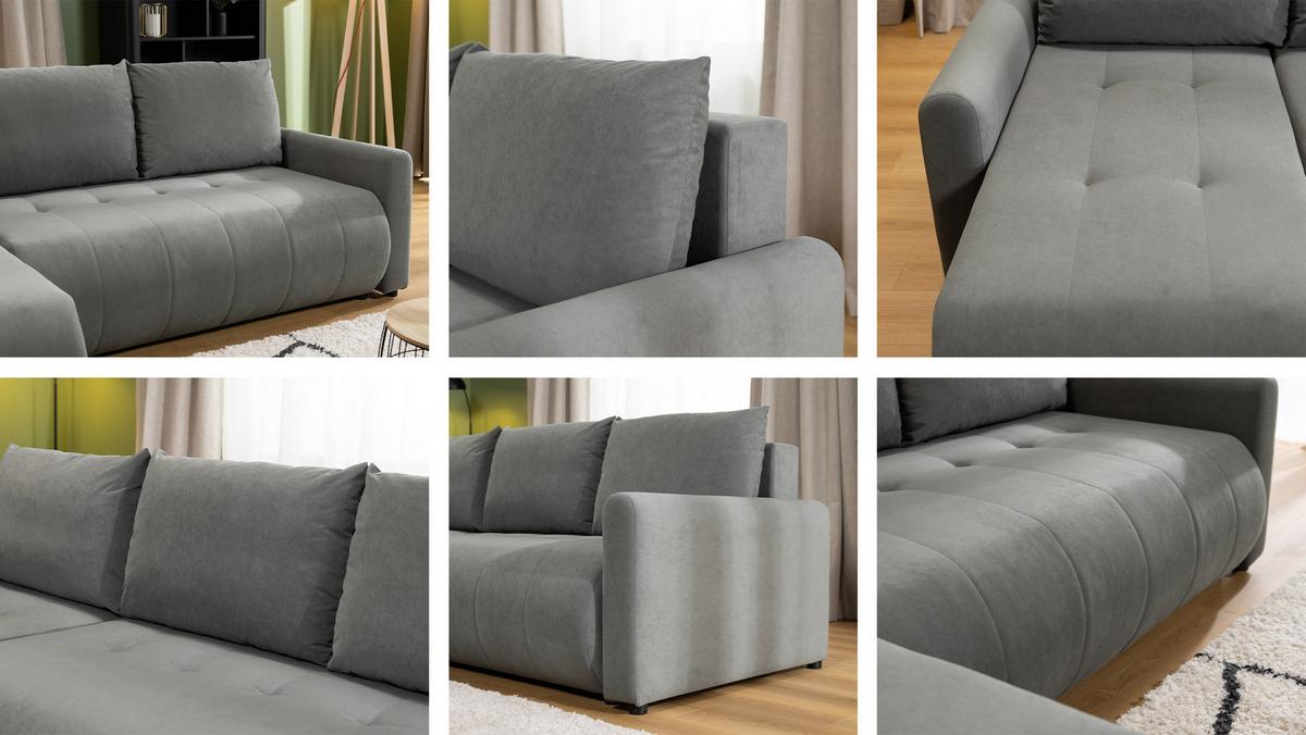 ECKSOFA Sprint - Schwarz/Naturfarben, Holz/Kunststoff (230/149cm) - MIRJAN24
