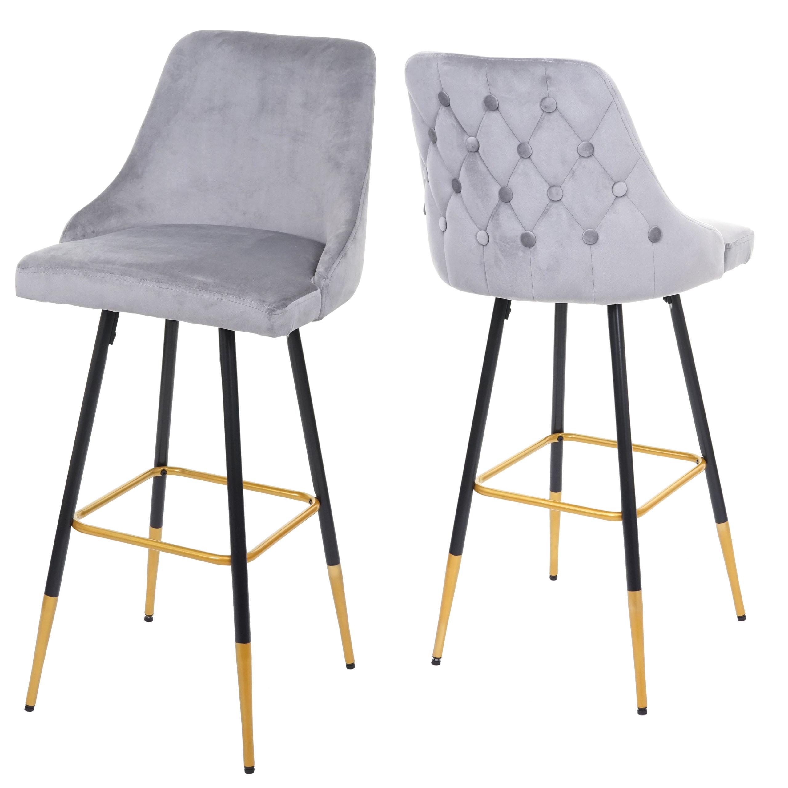 BARHOCKER Grau 2er-Set - Grau, Textil (47/110/50cm) - MCW