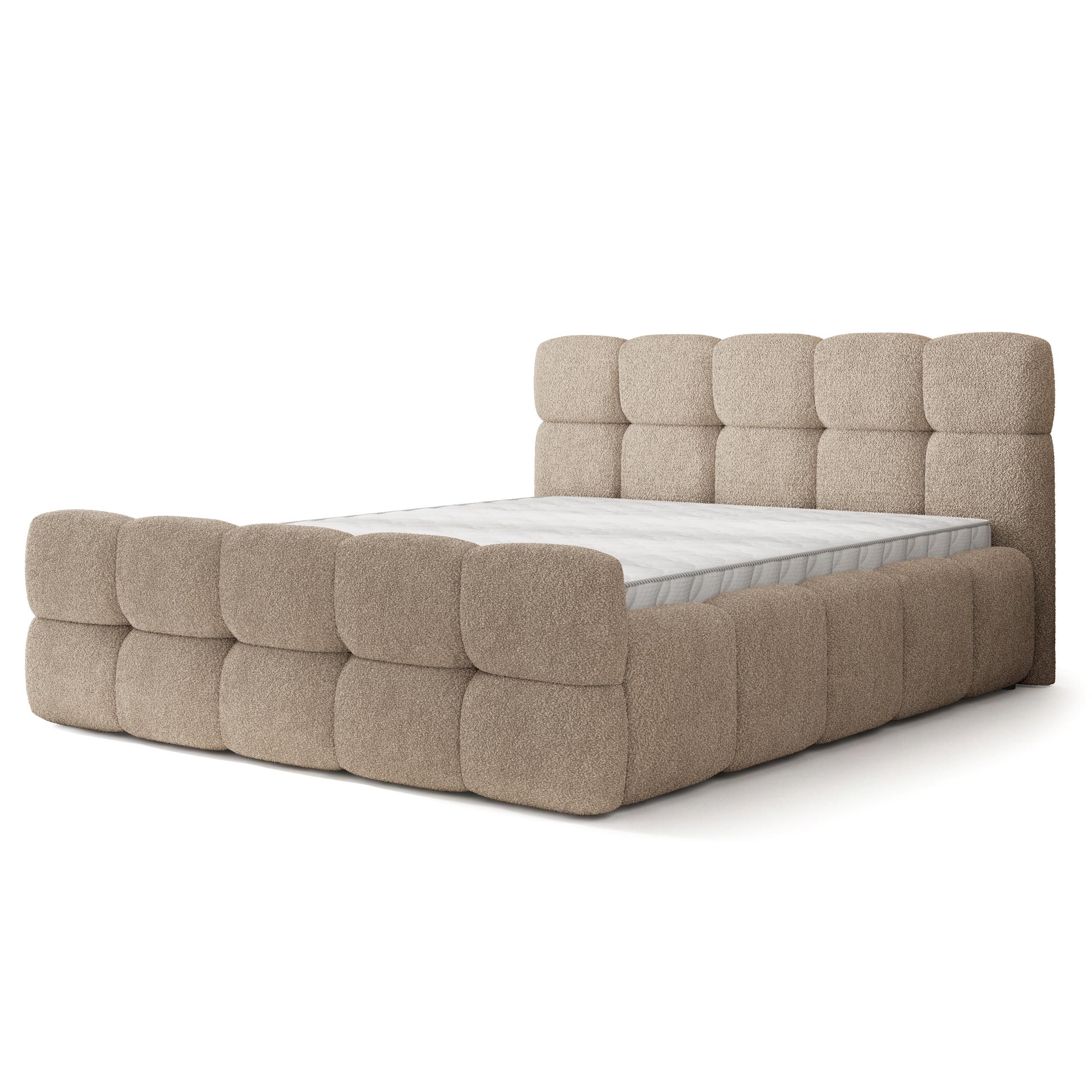 POLSTERBETT ELIZJA 120x200 cm mit Bettkästen - Beige - Beige, Holz (120/200cm) - MASSENO