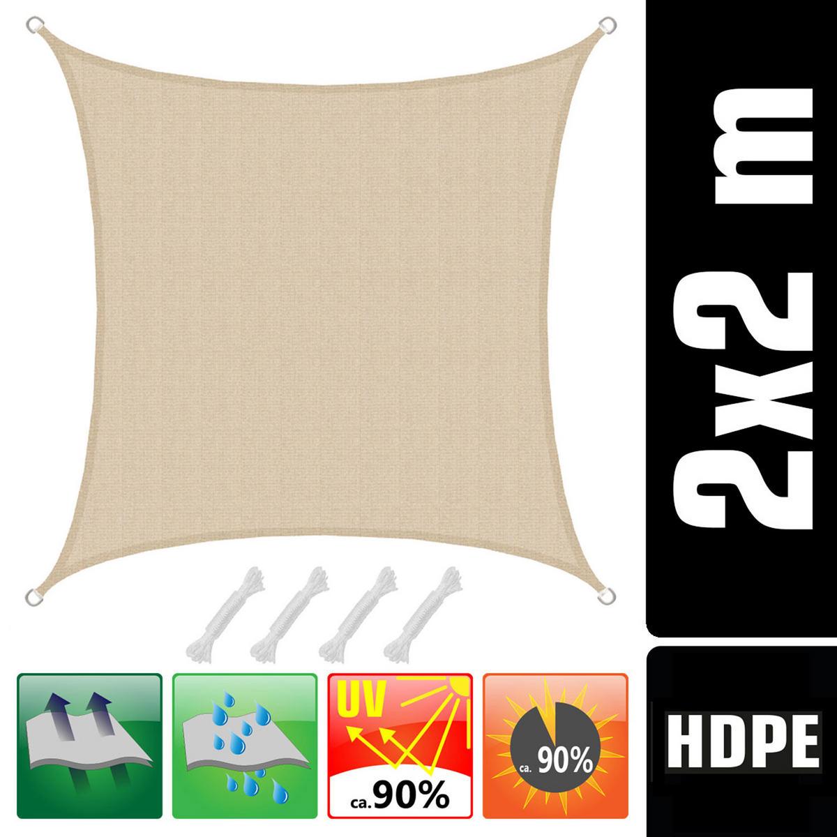 SONNENSEGEL Luftdurchlässig 200 cm Beige - Beige, Kunststoff (200/200cm) - Amanka