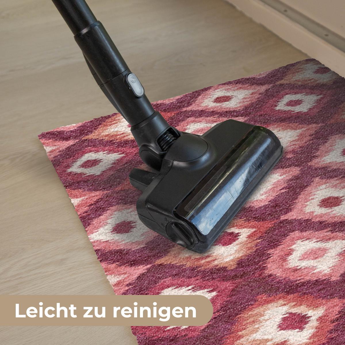 FUSSMATTE Diamantformen - Rosa - Muster - Textur Flurteppich 60x40 cm - Beere, Kunststoff (60/0.4cm) - MuchoWow