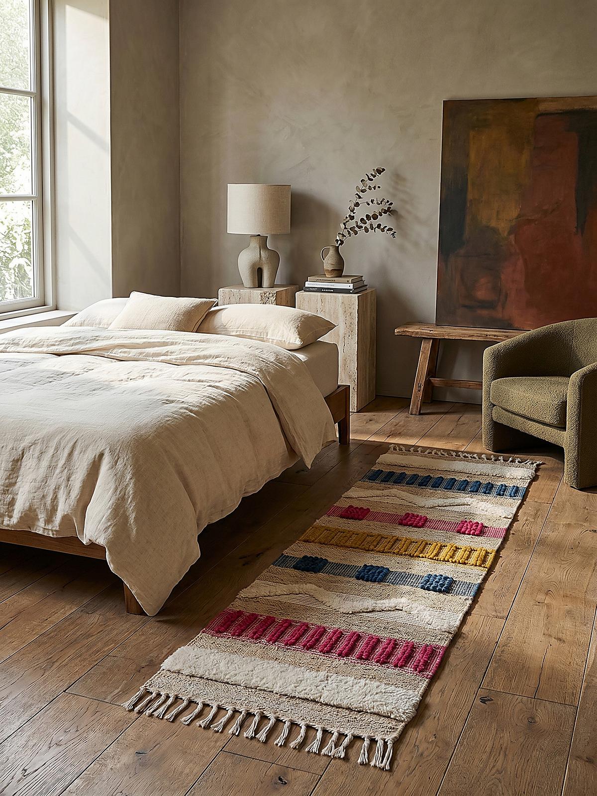 JUTETEPPICH handgewebt mit Fransen WHARFE, im Ethno-Stil, Bunt, 60 x 230 cm - Multicolor, Textil (230/60cm) - KADIMA DESIGN