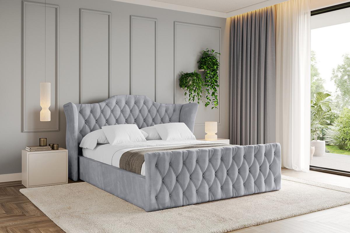 POLSTERBETT mit Bettkasten, Fußteil und Lattenrost, Boxbett mit Matratze H3/H4 - ZORAN-Z 120x200 Hellgrau - Hellgrau, Holzwerkstoff/Textil (120/200cm) - ALTDECOR