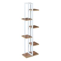 PFLANZENREGAL Tohmajärvi - Walnussfarben/Weiß, Holzwerkstoff/Metall (34/120/21cm) - [en.casa]