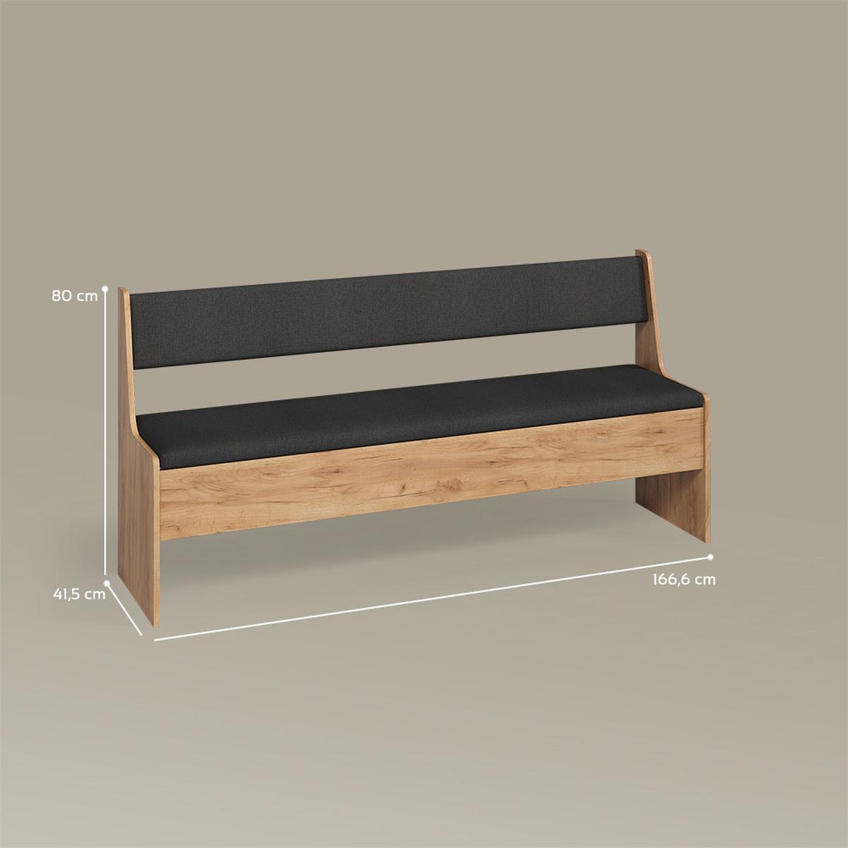 ESSZIMMER-ECKBANK Tiberio Sandeiche 41.5 x 166.6 cm - Sonoma Eiche, Holzwerkstoff (41.5/166.6cm) - Livinity®