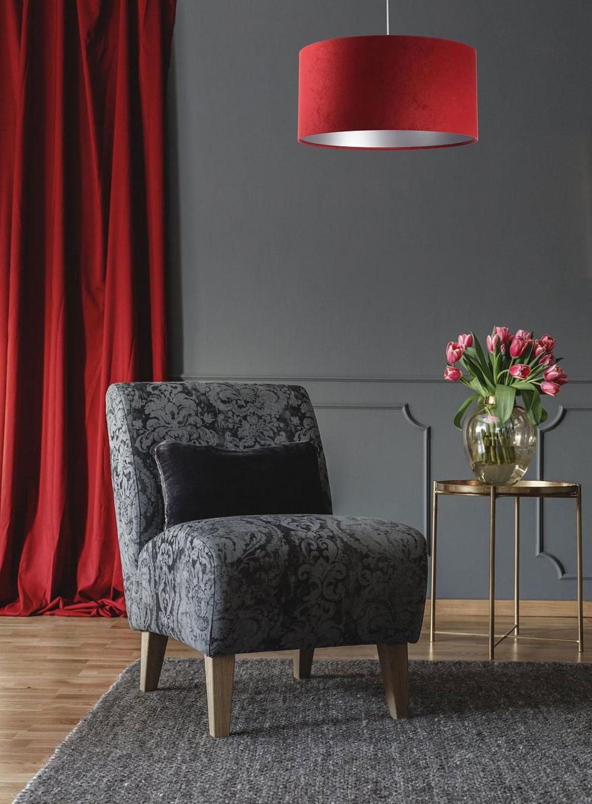 HÄNGELEUCHTE Rot 50/25 cm - Rot/Silberfarben, Kunststoff (50/0.8/25cm) - ONZENO