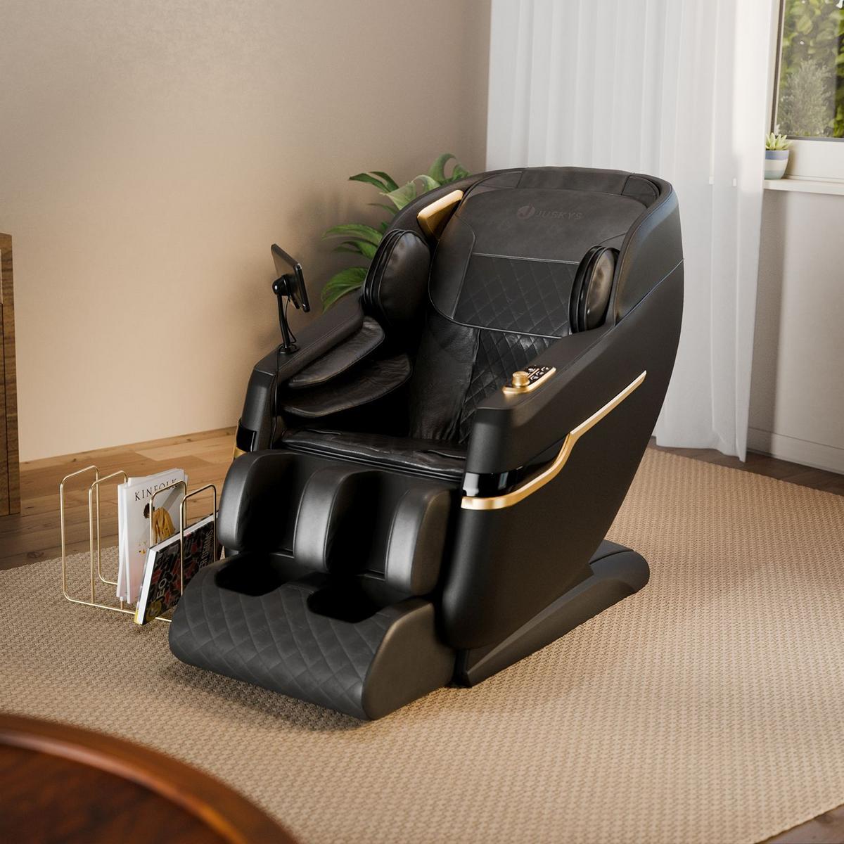 MASSAGESESSEL Naxos Schwarz - Schwarz, Textil (75/105/142cm) - Juskys