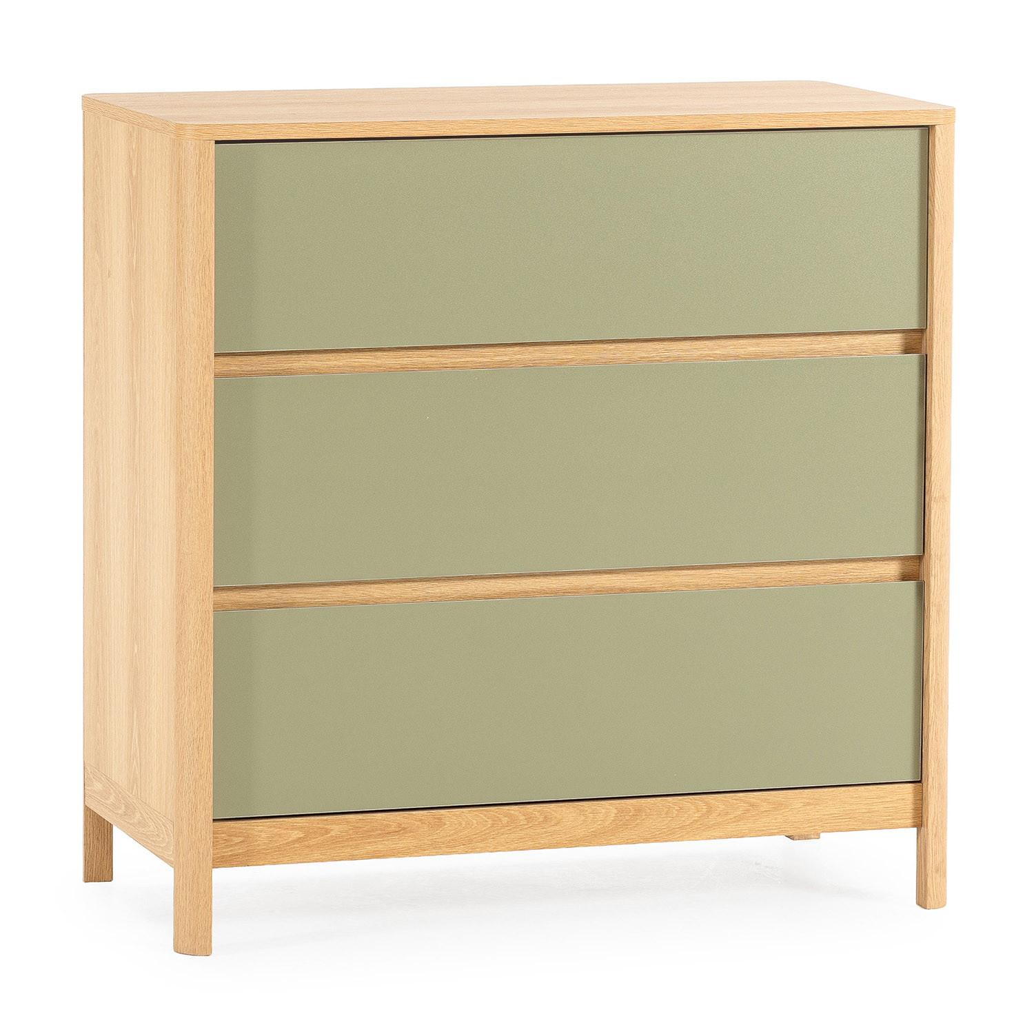 KOMMODE 80/80/40 Nassau Eichenfarbe/grün - Grün, Holzwerkstoff (80/80/40cm) - VS Venta-stock