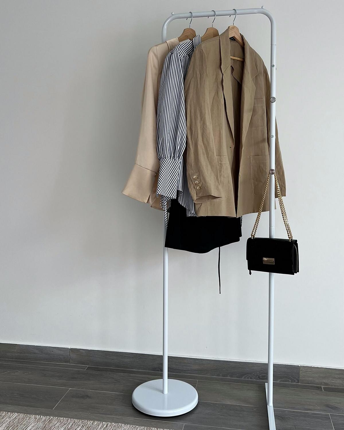 KLEIDERSTÄNDER Metall weiß 175 cm Benton - Weiß, Metall (50/175/50cm) - Beliani