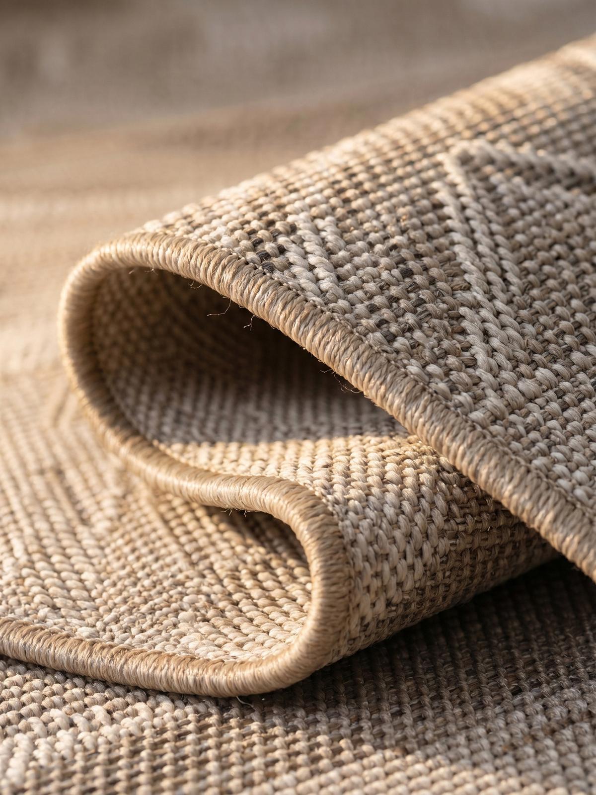 TEPPICH Outdoor VENTOUX in Beige, im Ethno-Stil, Ø 80 cm - Beige, Textil (80/80cm) - KADIMA DESIGN