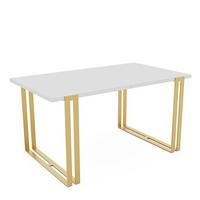 TISCH ausziehbar aus MDF, Weiß - Goldfarben/Weiß, Holzwerkstoff (140/80/76cm) - Idohome